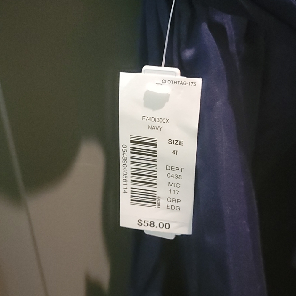 Navy Blue Long Dress with Gold Accents - Picture 4 of 5